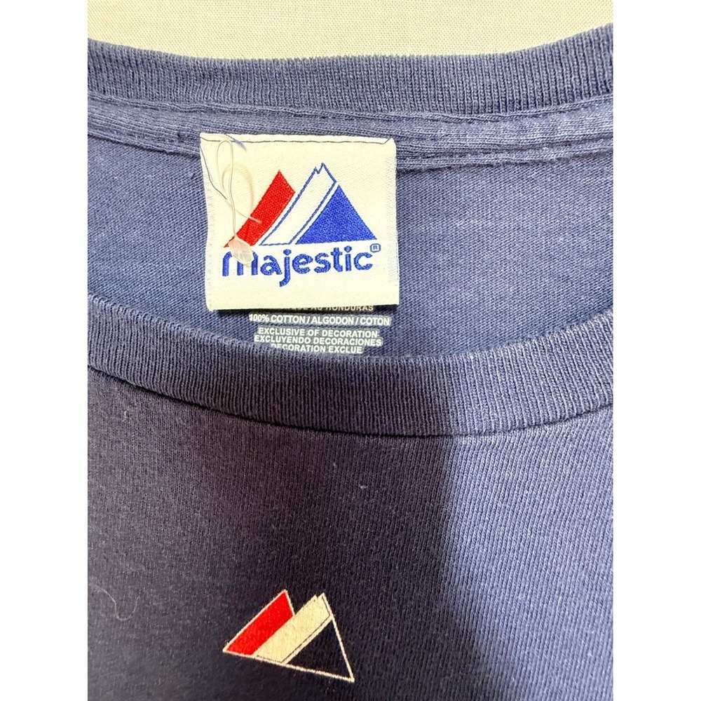 Majestic Houston Astros T Shirt Mens Large Blue American Flag Star Logo Cotton - Picture 5 of 7